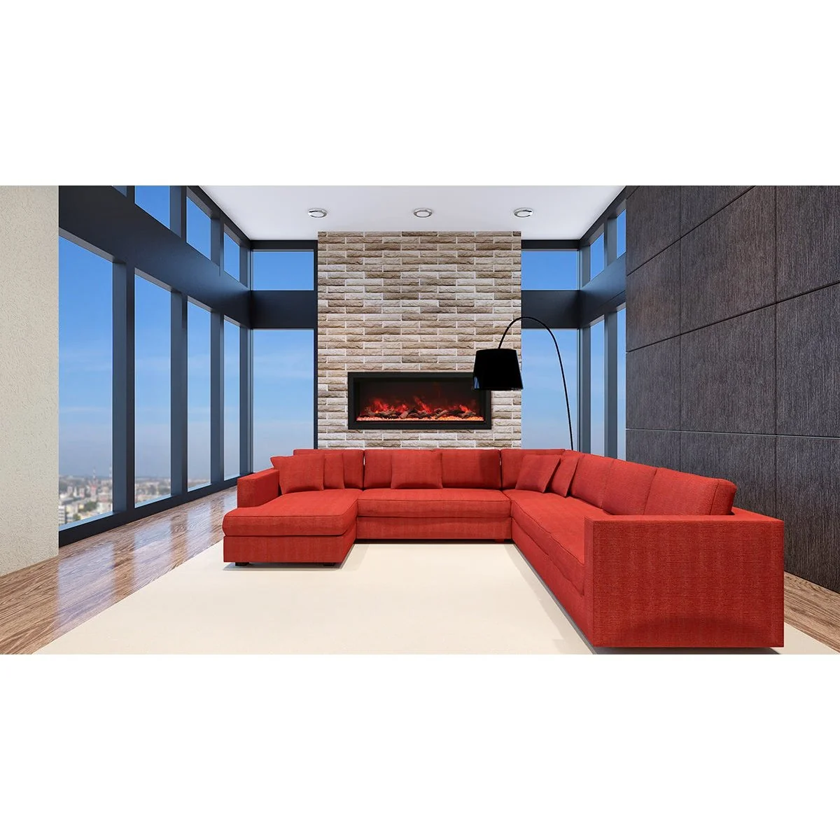 Remii Extra Tall Series Built-in Electric Fireplace with Black Steel Surround - Image 11
