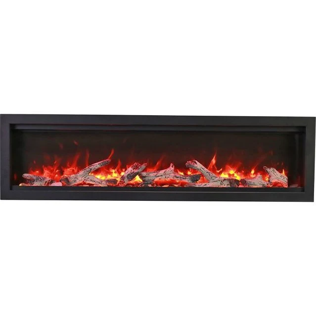 Remii WM-B Series Electric Fireplace with Glass and Black Steel Surround - Image 4