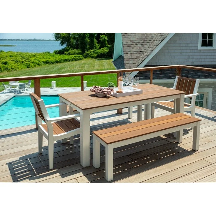 Seaside Casual Greenwich 60" Dining Bench Slatted - Image 2