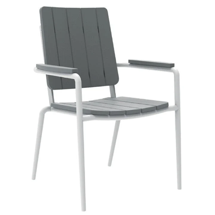 Seaside Casual Hip Stackable Dining Arm Chair
