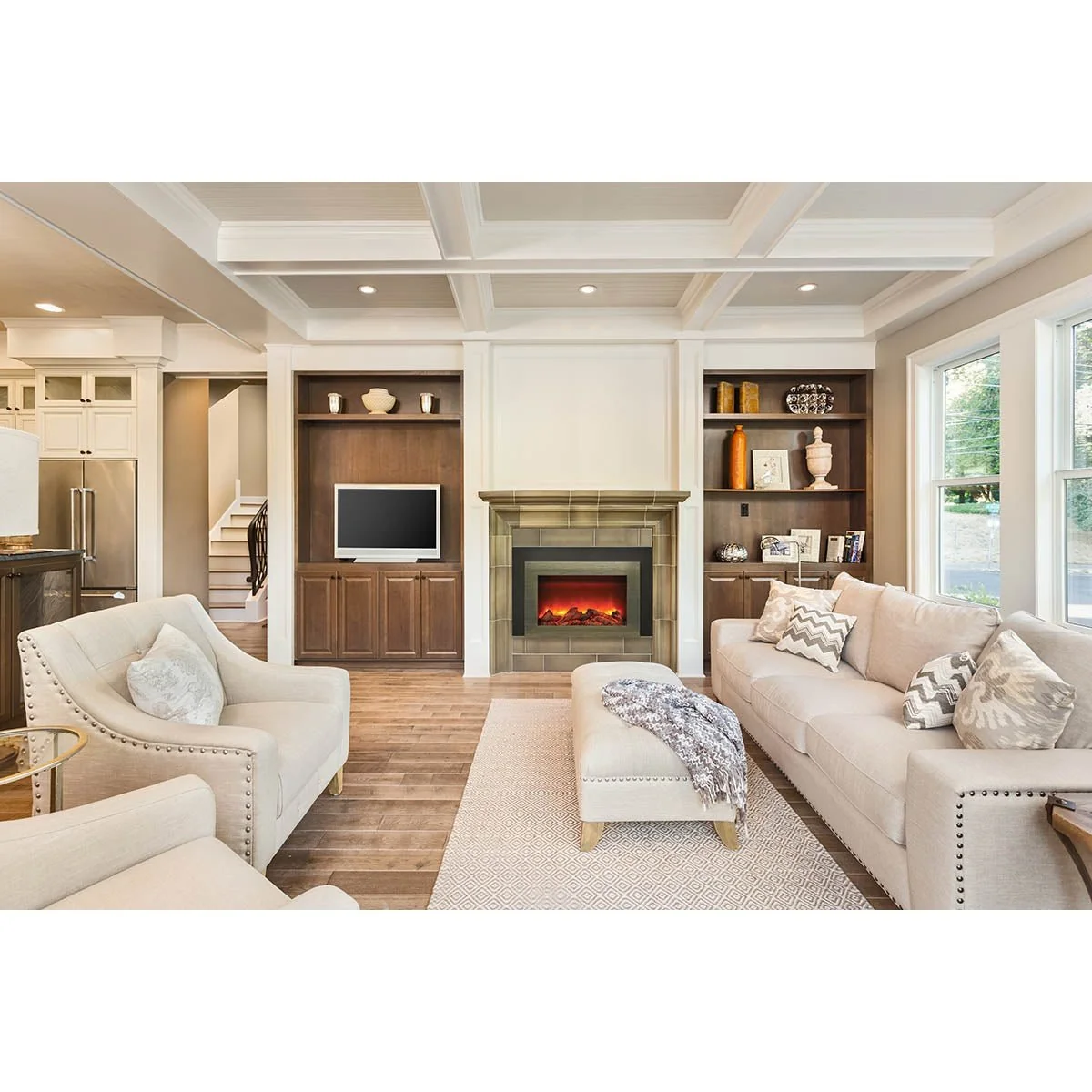 Sierra Flame INS-FM Electric Insert with Dual Steel Surround Fireplace - Image 6
