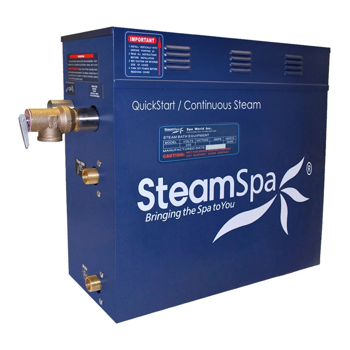 SteamSpa 4.5 KW QuickStart Acu-Steam Bath Generator with Built-in Auto Drain D-450-A - Image 4