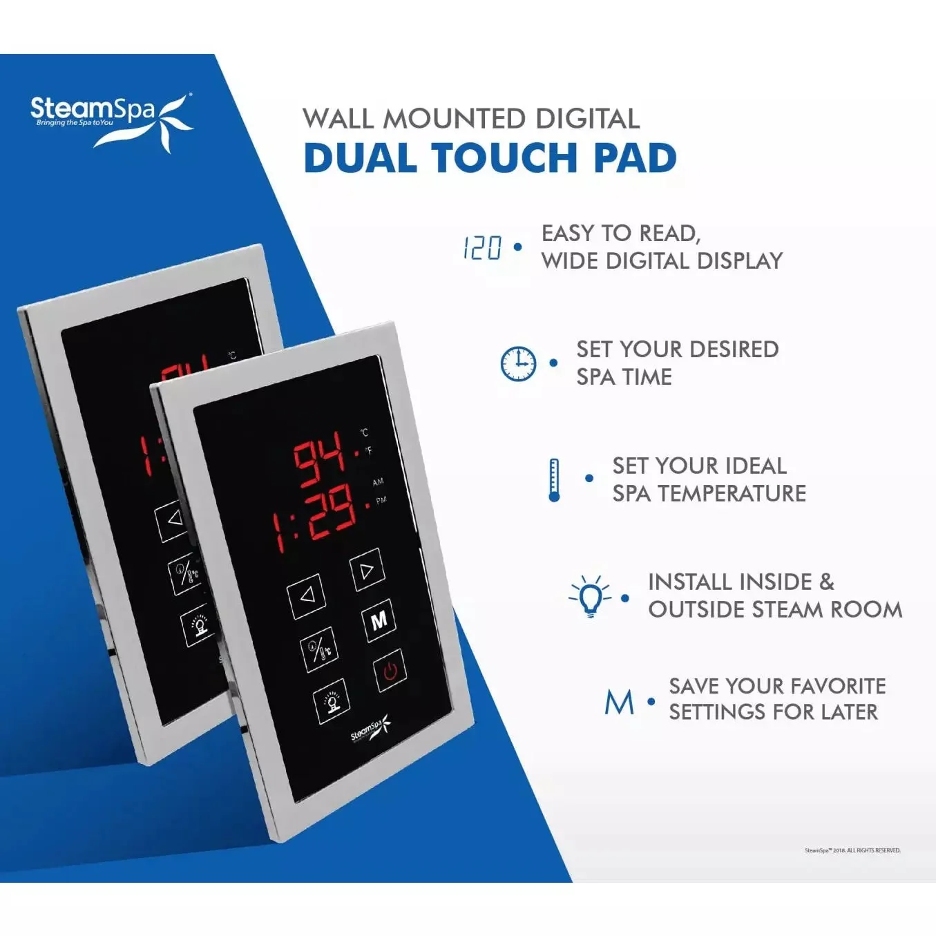 SteamSpa Dual Touch Panel Control System DTPCH - Image 2