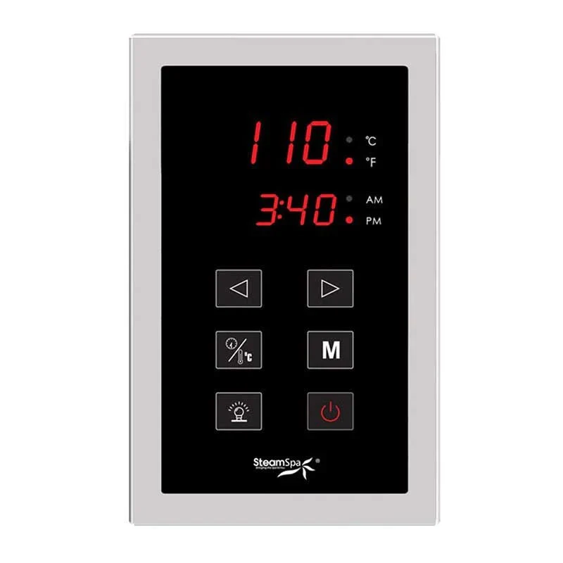 SteamSpa Indulgence 4.5 KW QuickStart Acu-Steam Bath Generator Package with Built-in Auto Drain in Polished Chrome INT450CH-A - Image 2