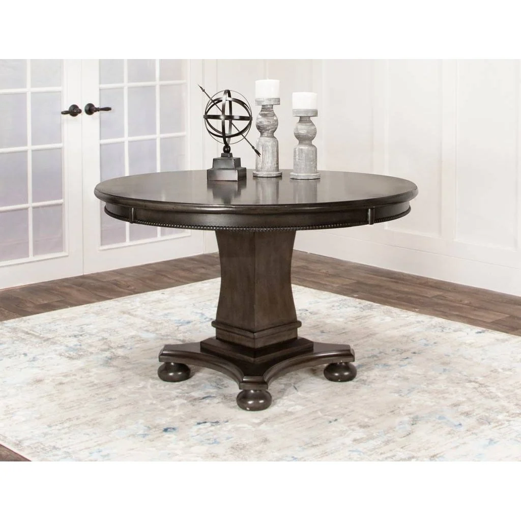 Sunset Trading 48" Round Vegas Dining and Poker Table | Reversible Game Top | Gray Wood - Image 5
