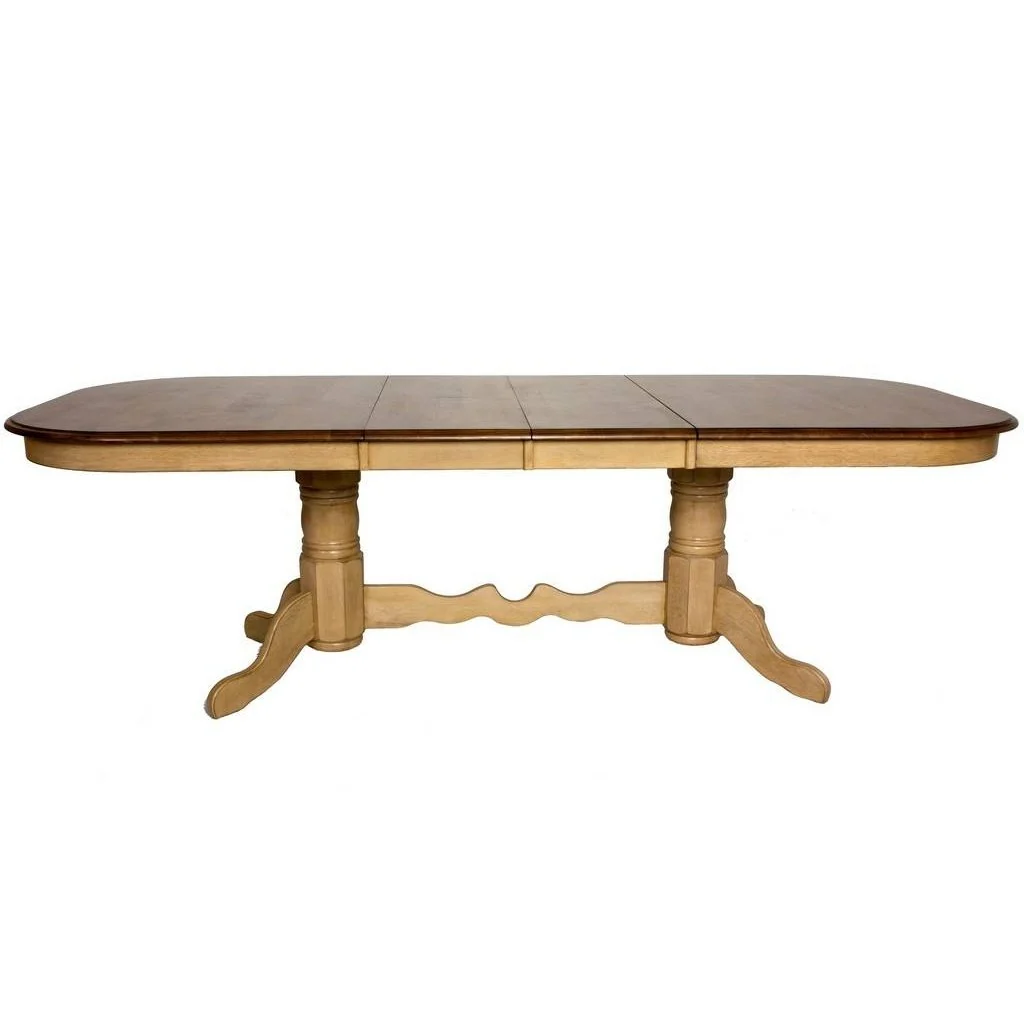 Sunset Trading Brook 96" Oval Double Pedestal Extendable Dining Table | Seats 10 DLU-BR4296-PW - Image 2
