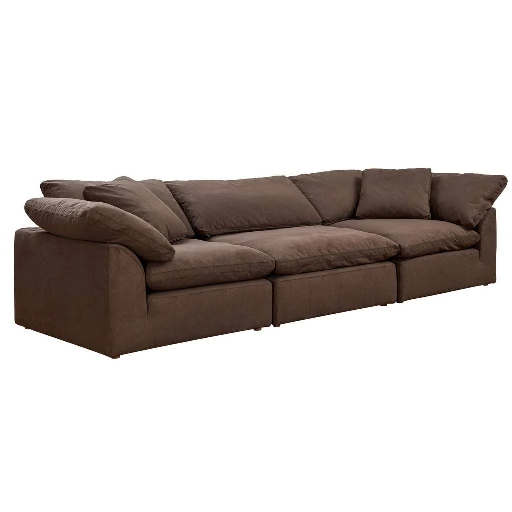 Sunset Trading Cloud Puff 3 Piece 132" Wide Slipcovered Modular Sectional Sofa