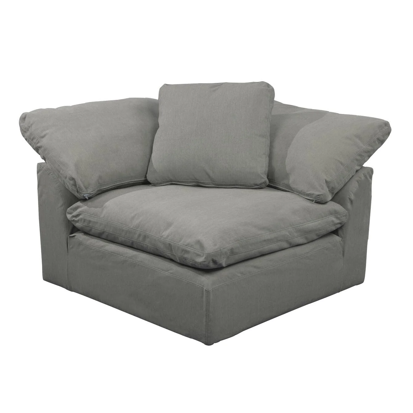 Sunset Trading Cloud Puff 3 Piece 88" Wide Slipcovered Modular Sectional Small L Shaped Sofa - Image 4