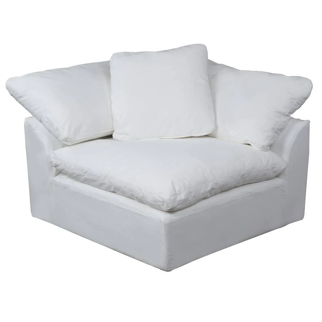 Sunset Trading Cloud Puff 4 Piece 132" Wide Slipcovered Modular Sectional Sofa with Ottoman - Image 4