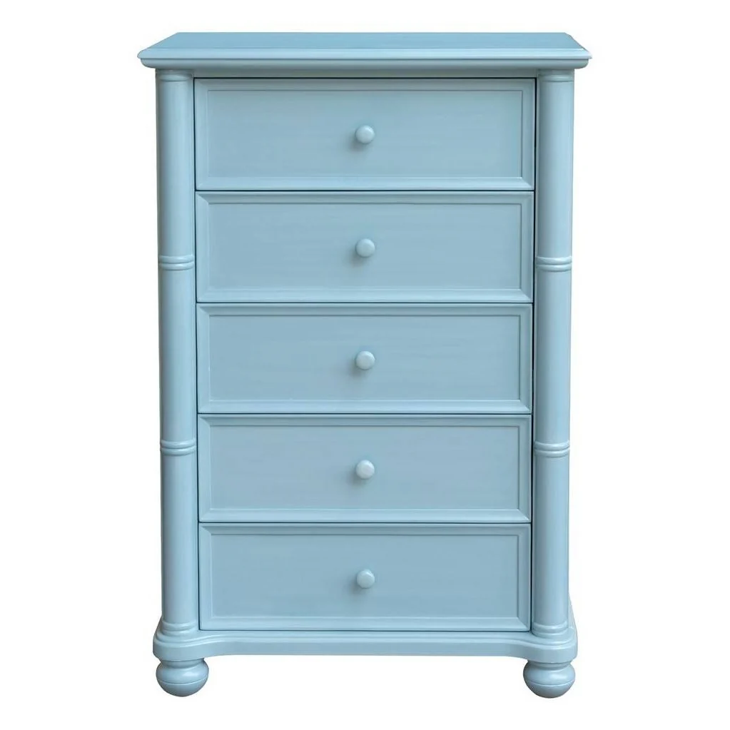 Sunset Trading Cool Breeze 5 Drawer Bedroom Chest | Beach Blue | Fully Assembled CF-1741-0156 - Image 3
