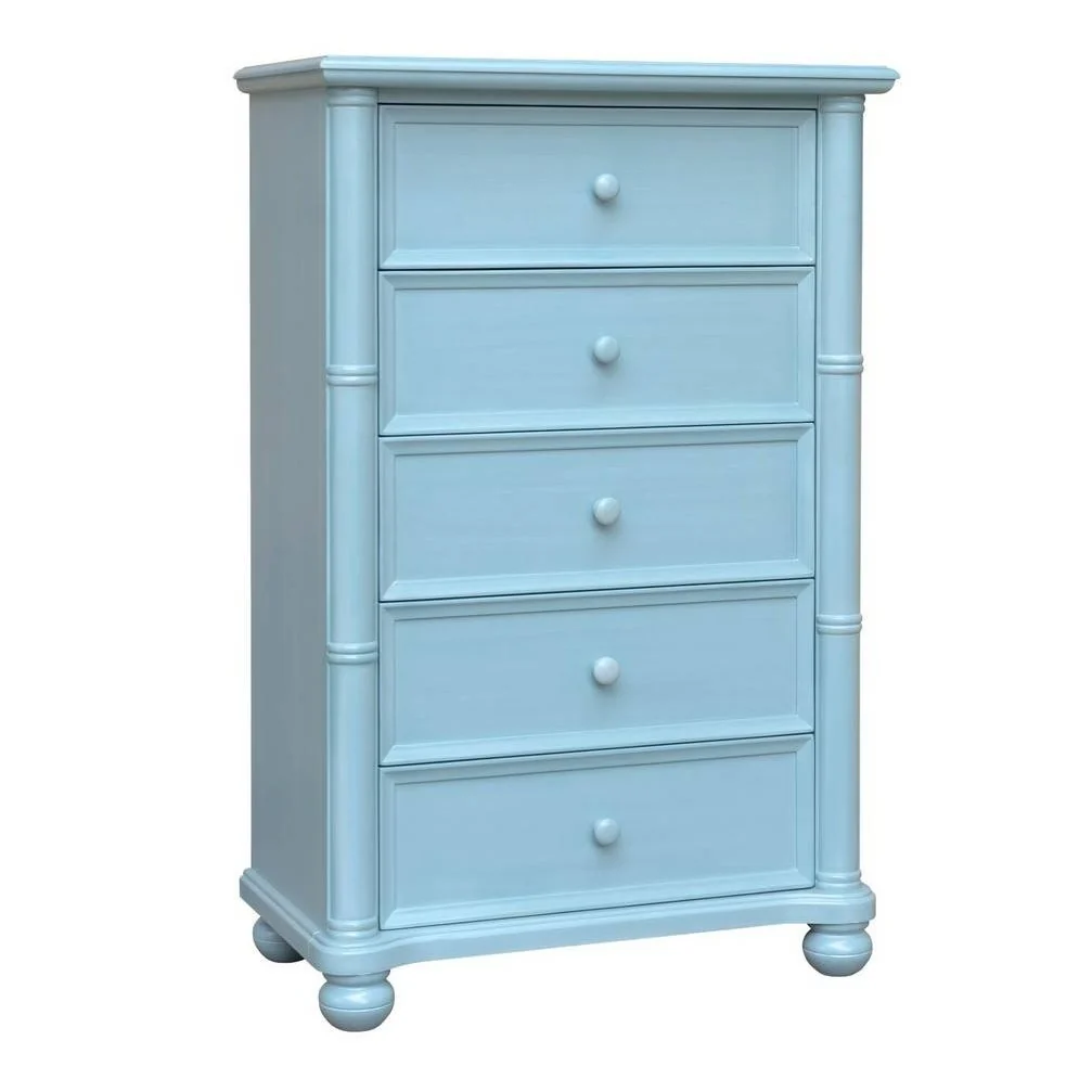 Sunset Trading Cool Breeze 5 Drawer Bedroom Chest | Beach Blue | Fully Assembled CF-1741-0156 - Image 4