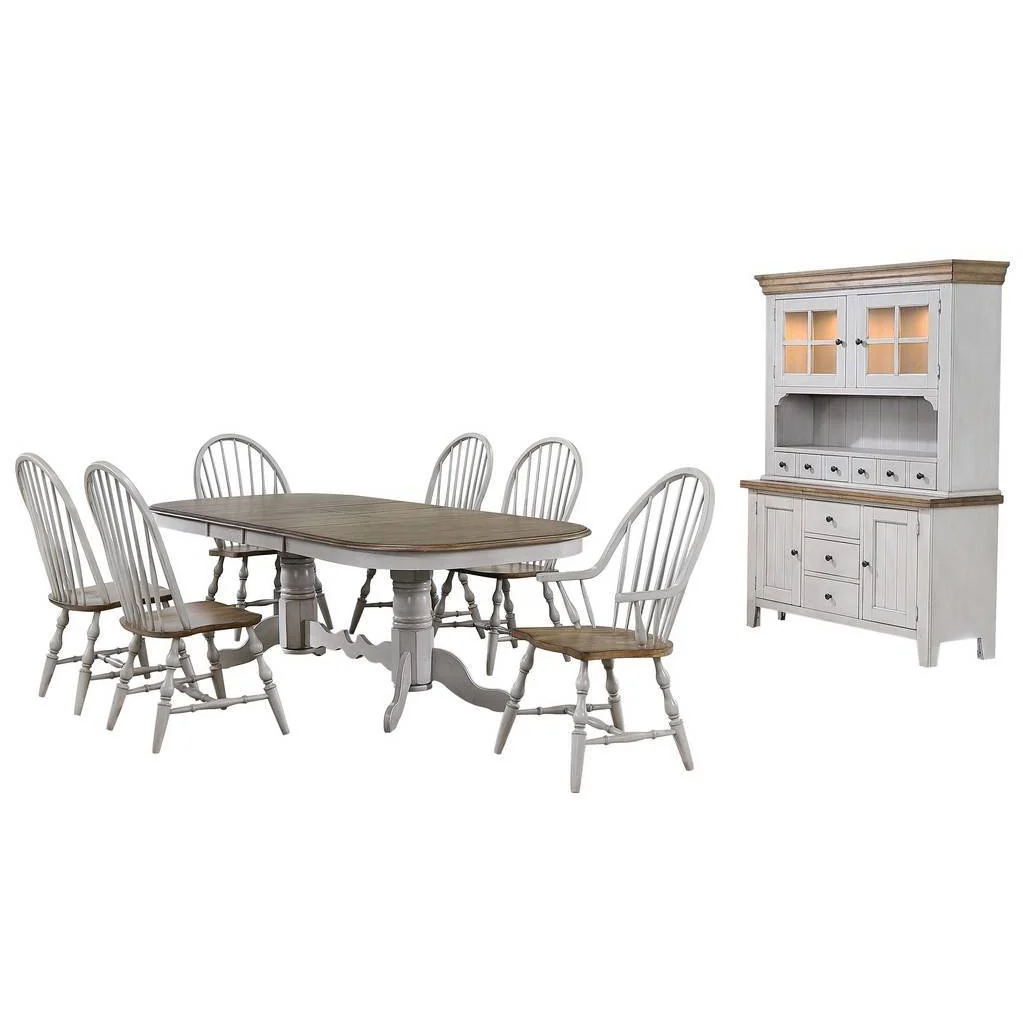 Sunset Trading Country Grove 8 Piece 96" Oval Double Pedestal Extendable Dining Table Set - Image 2