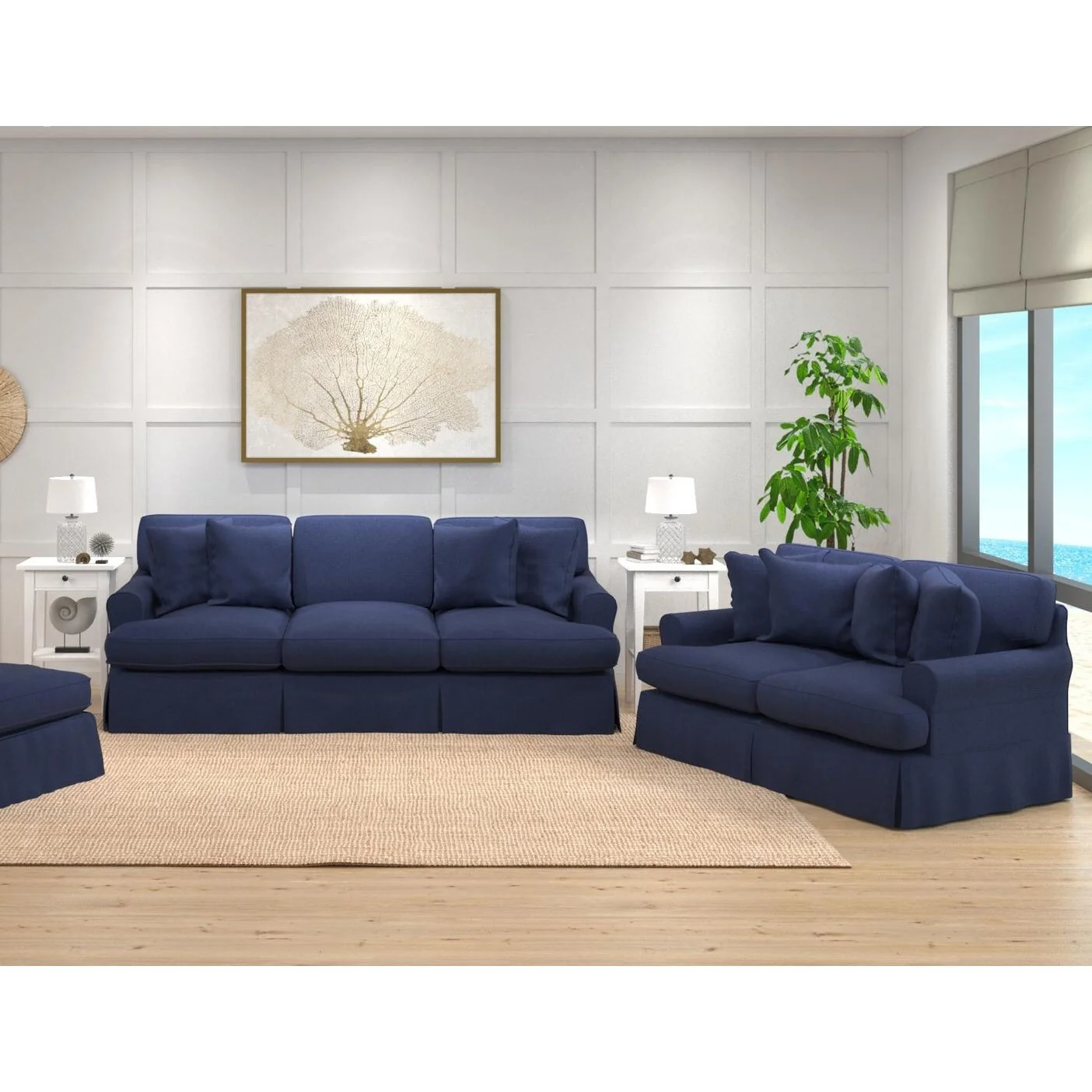 Sunset Trading Horizon 2 Piece Slipcovered Living Room Set - Image 2