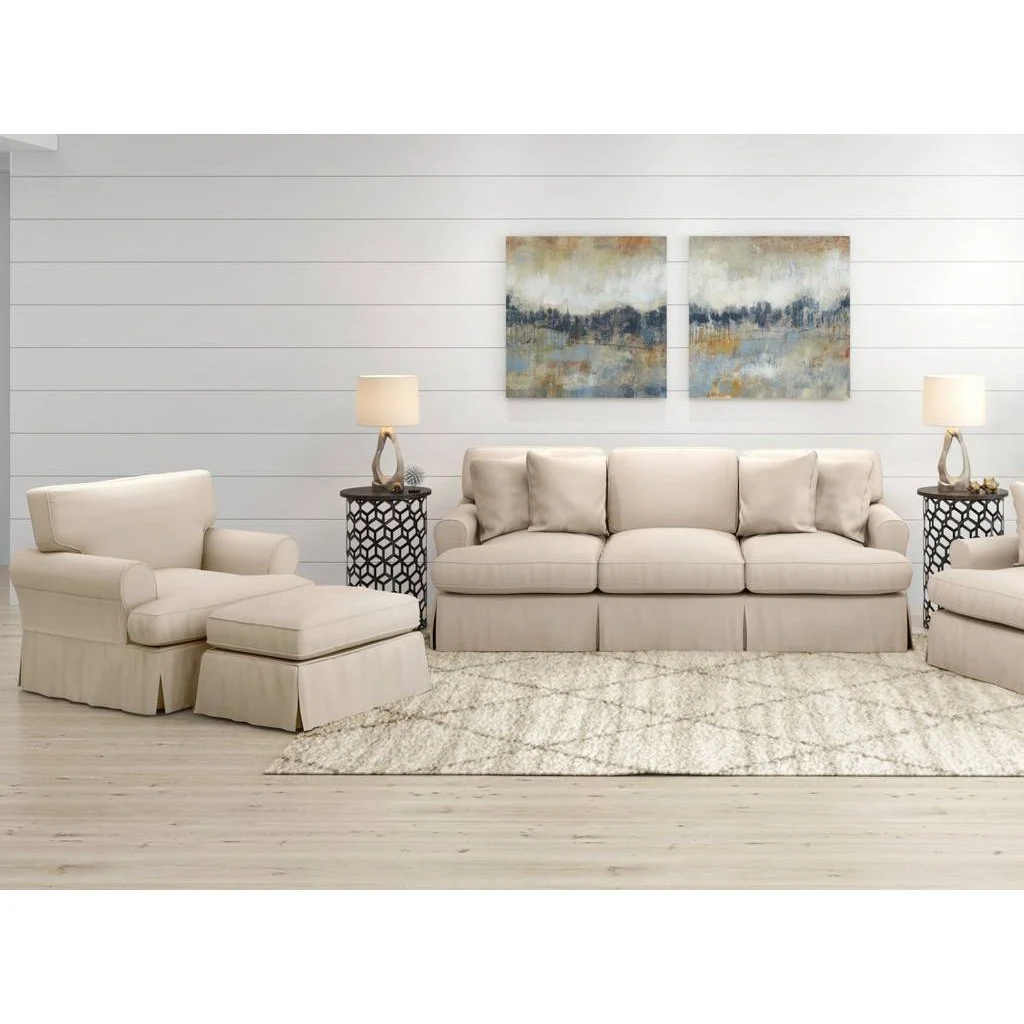 Sunset Trading Horizon 3 Piece Slipcovered Living Room Set