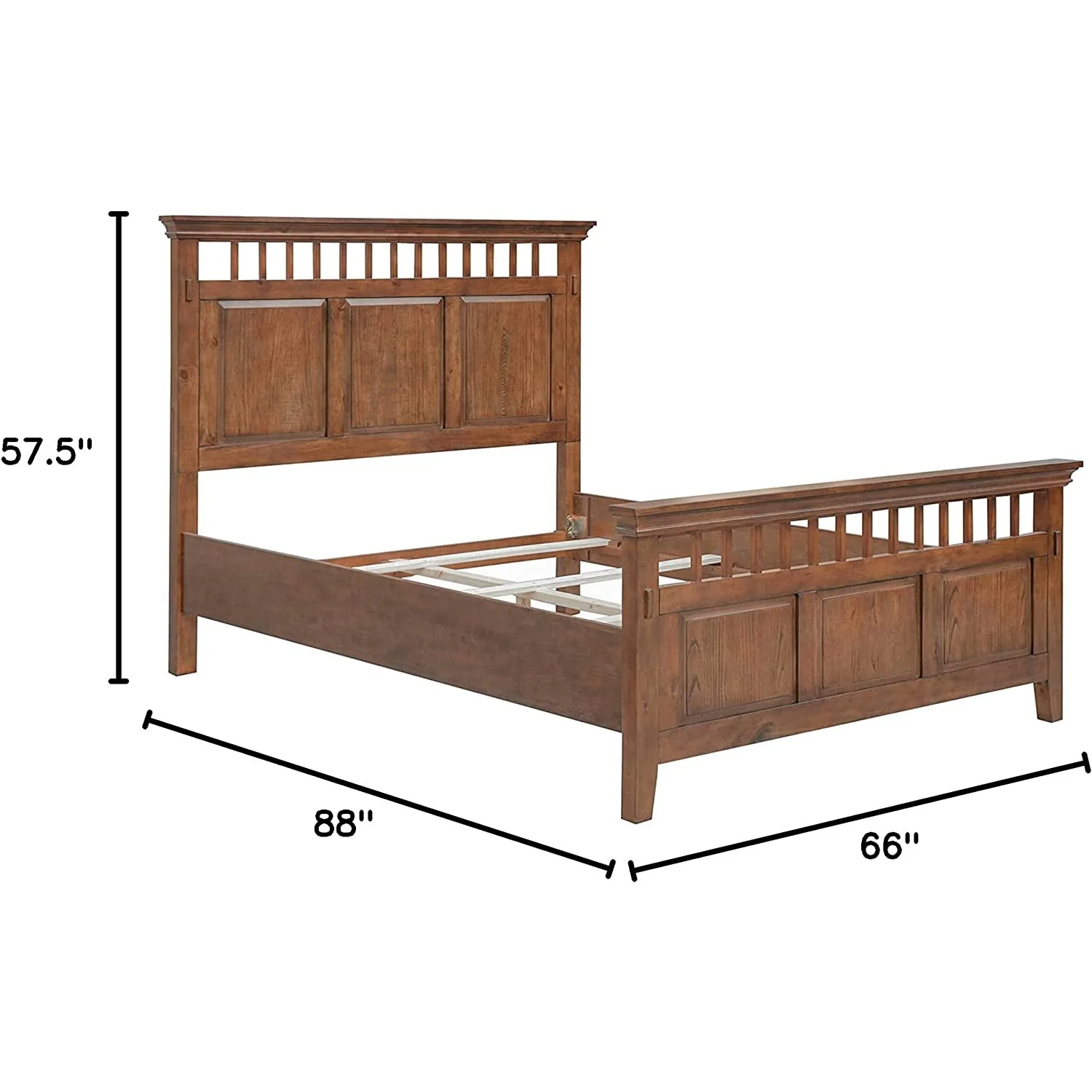 Sunset Trading Mission Bay Queen Bed | Amish Brown Solid Wood | Panel Headboard and Footboard CF-4901-0877-QB - Image 7