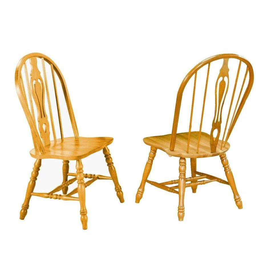 Sunset Trading Oak Selections 5 Piece 72" Rectangular Drop Leaf Extendable Dining Set | Keyhole Windsor Chairs | Seats 8 DLU-TDX3472-124S-LO5PC - Image 4