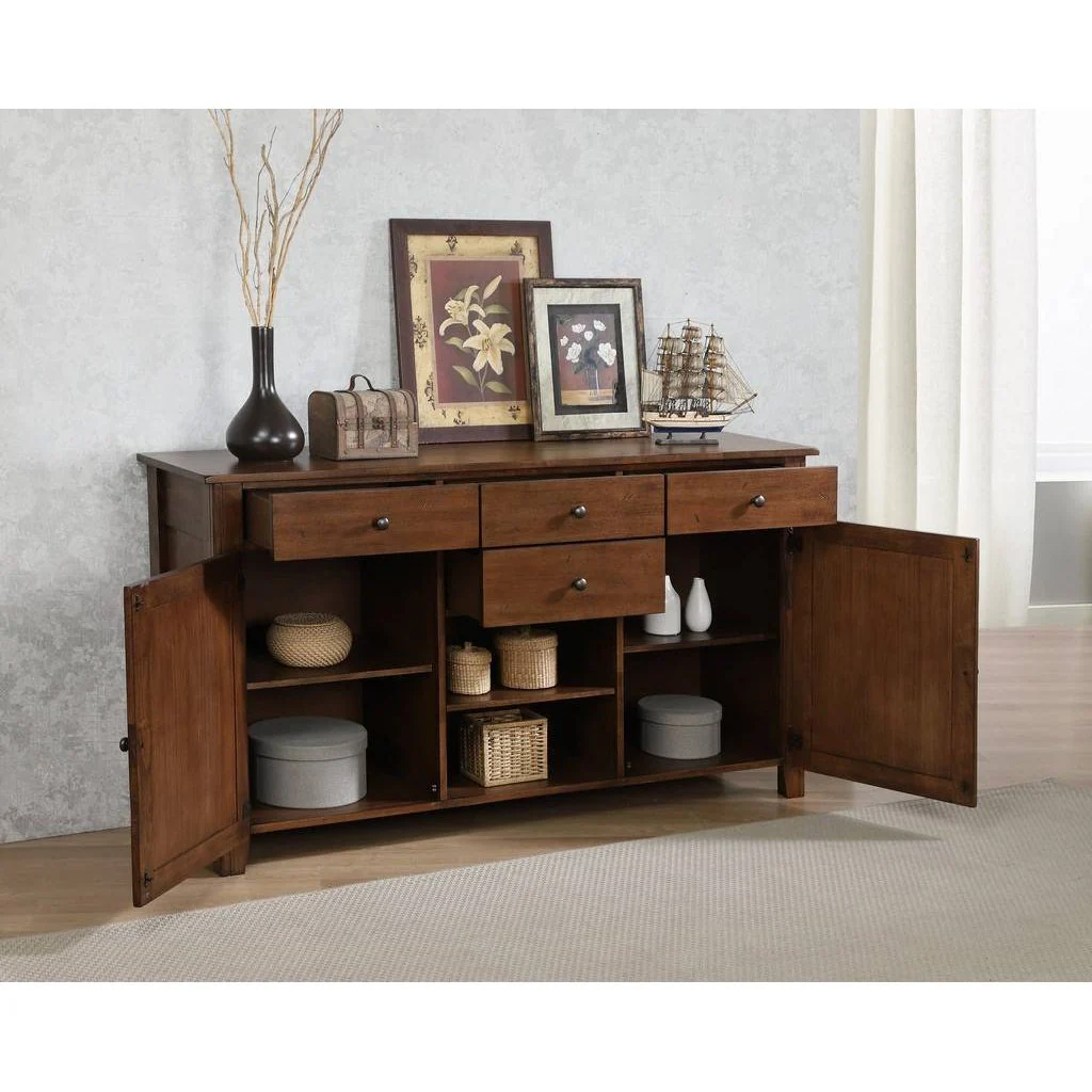 Sunset Trading Simply Brook 10 Piece 134" Rectangular Extendable Table Dining Set | Sideboard | Amish Brown | Seats 12 DLU-BR134-AMSB10PC - Image 6