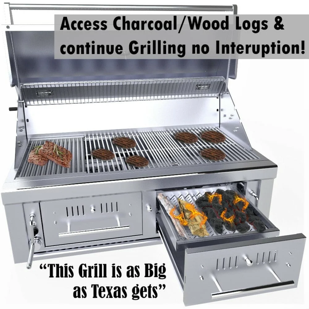 Sunstone 42" Dual Zone Gas/Charcoal/Wood Hybrid Grill - Image 6