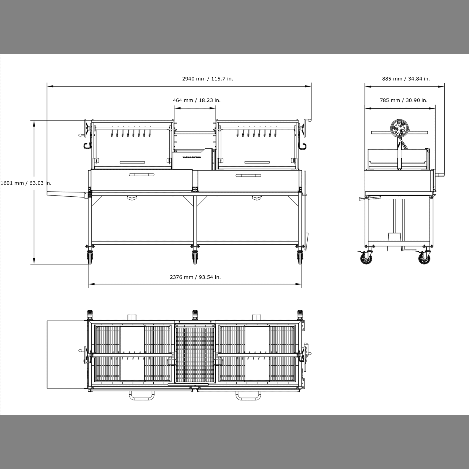 Tagwood BBQ Double Argentine Santa Maria Wood Fire & Charcoal Grill | BBQ24SS - OPEN FIRE COOKING - Image 10