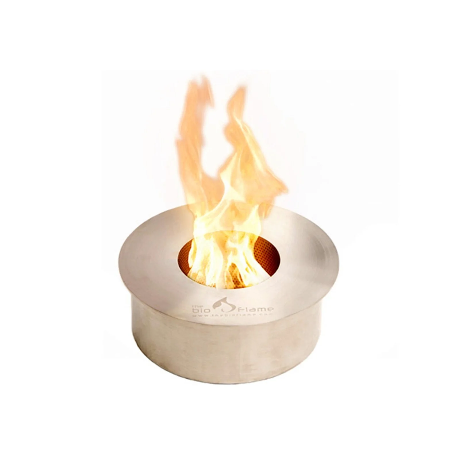 The Bio Flame 13" Silver Round Ethanol Fireplace Burner - Image 2