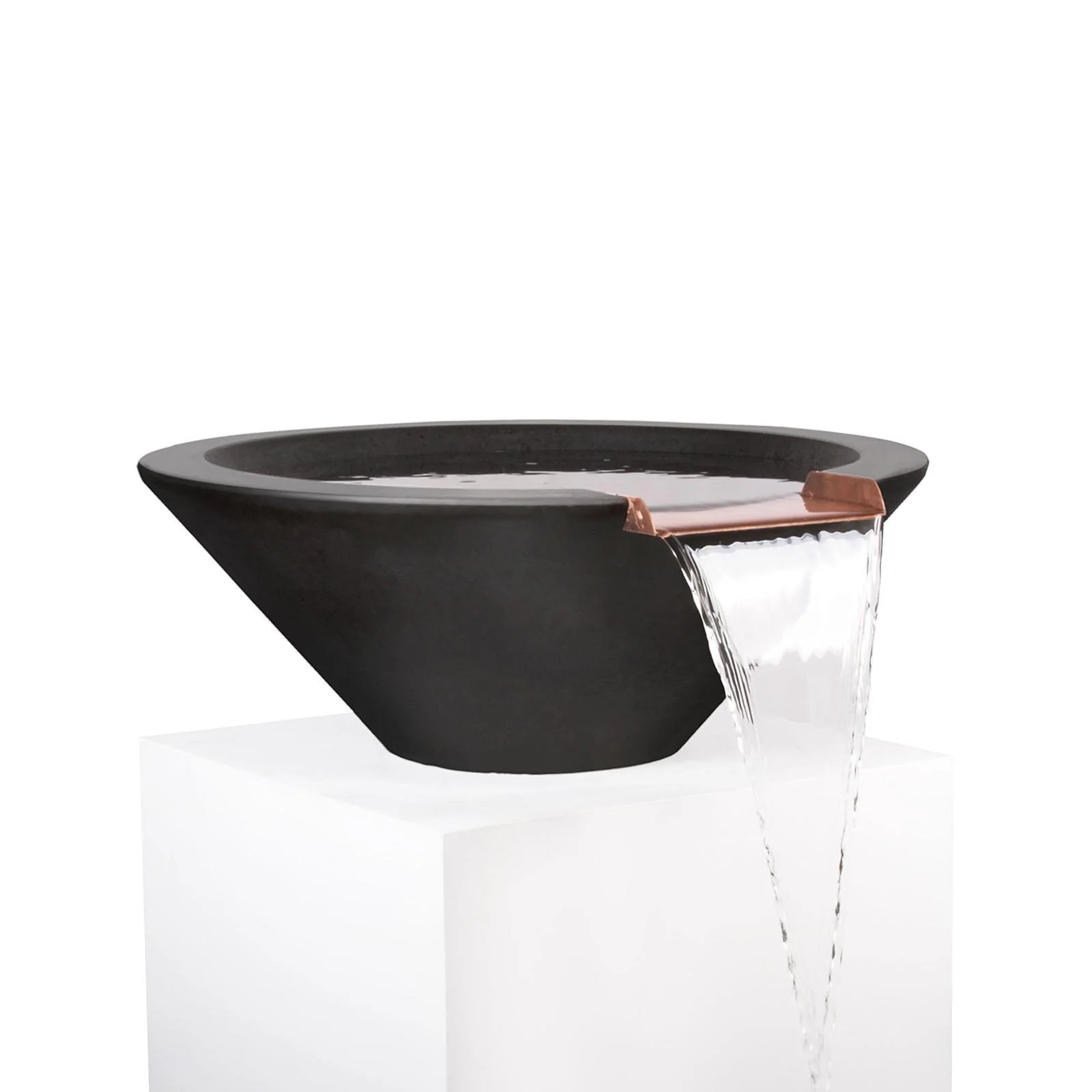 The Outdoor Plus 36" Round Cazo GFRC Planter & Water Bowl - Image 2