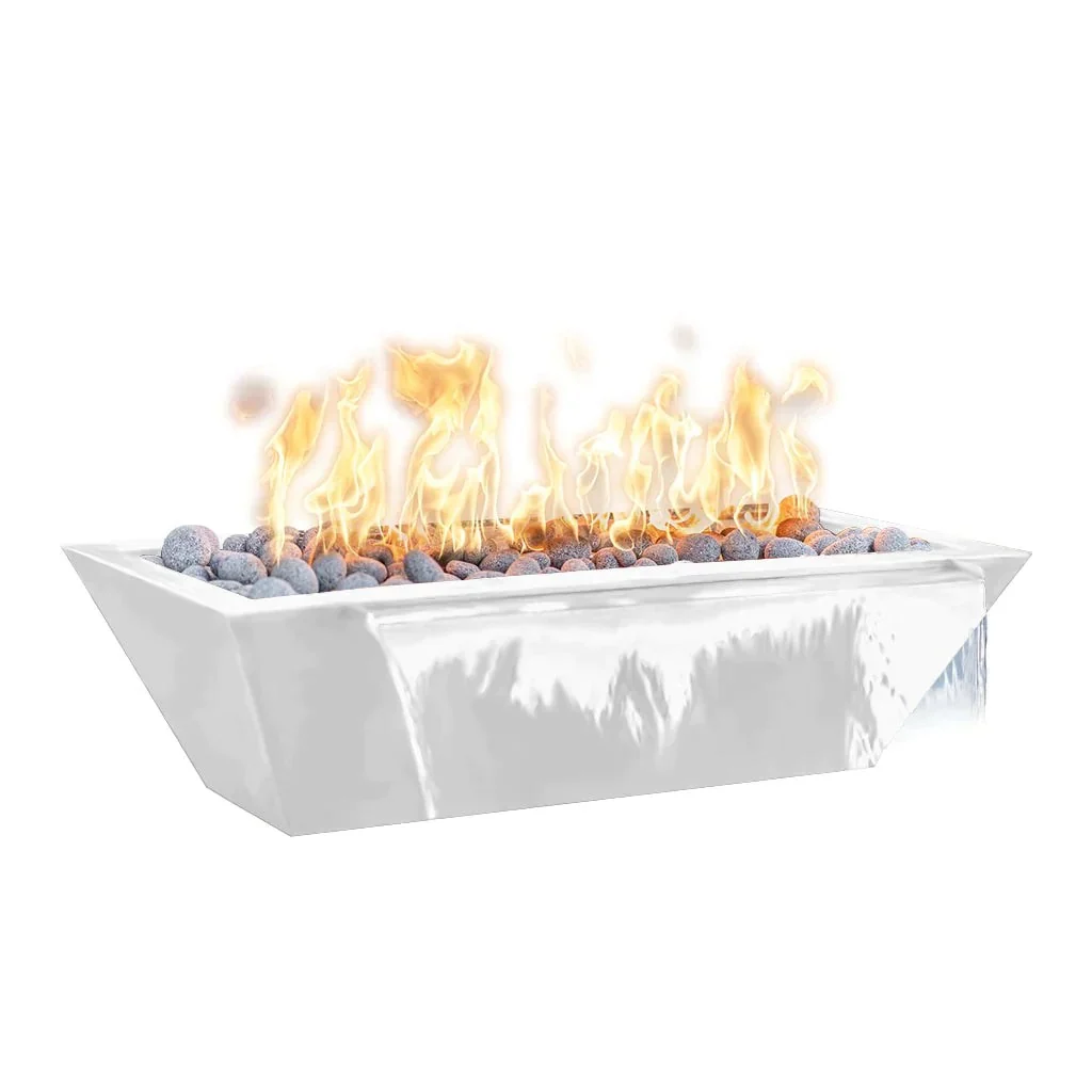 The Outdoor Plus 72" x 20" Linear Maya Powder Coat Fire and Water Bowl | Match Lit with Flame Sense - Image 7