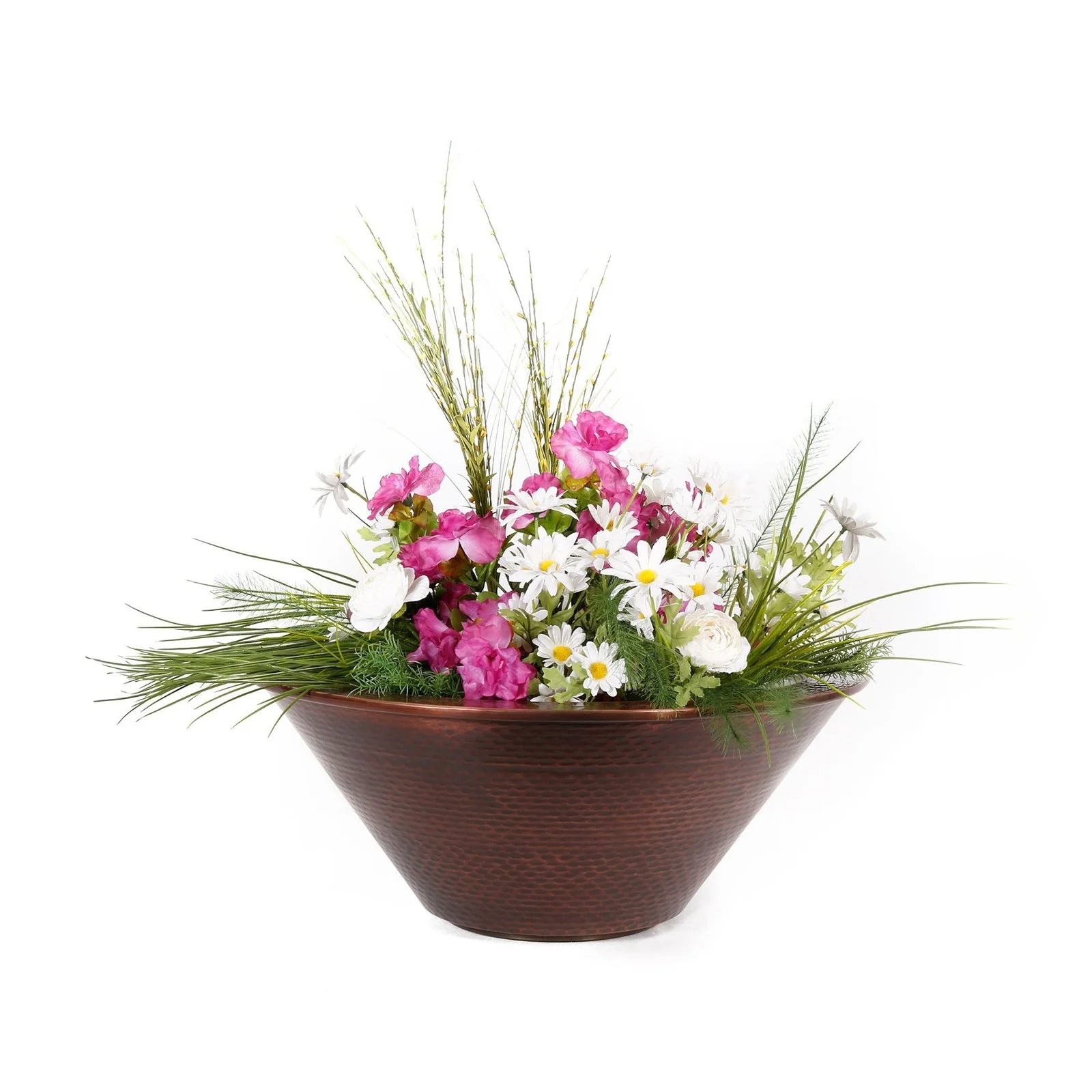 The Outdoor Plus Cazo Planter Bowl | Hammered Patina Copper