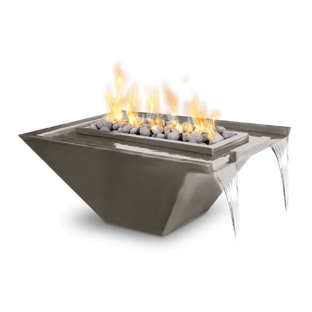 The Outdoor Plus Nile 36" Rectangular Fire & Water Bowl | Powder Coated Metal - Image 5