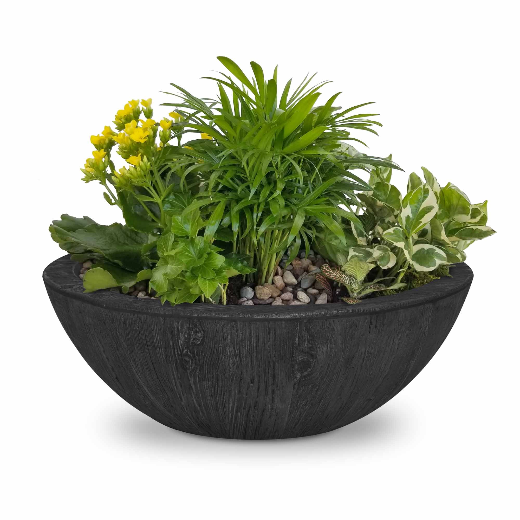 The Outdoor Plus 27" Sedona Planter Bowl | Wood Grain Concrete - Image 3