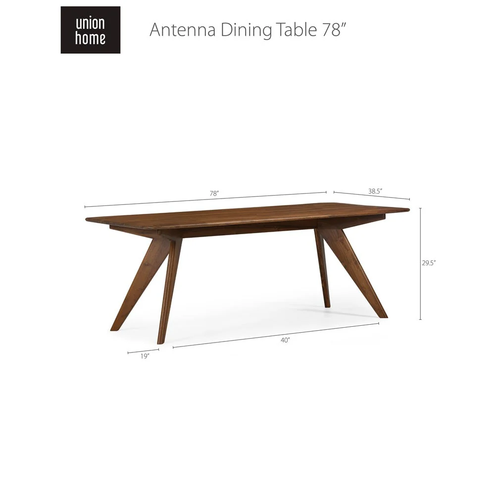 Union Home Antenna Rectangular Dining Table 78" In Porto Finish DIN00011 - Image 10