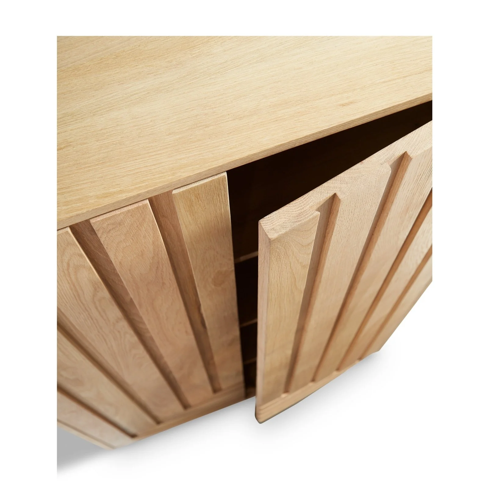 Union Home Array Large Oak Wood Cabinet In Natural Oil Finish LVR00618 - Image 6