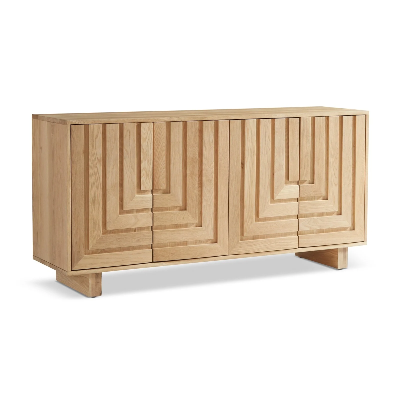 Union Home Array Oak Wood Sideboard In Natural Oil Finish LVR00619