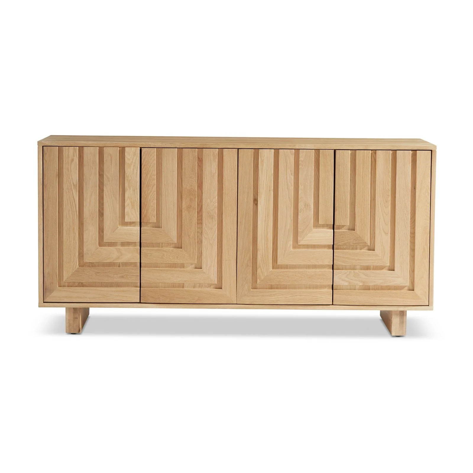 Union Home Array Oak Wood Sideboard In Natural Oil Finish LVR00619 - Image 2