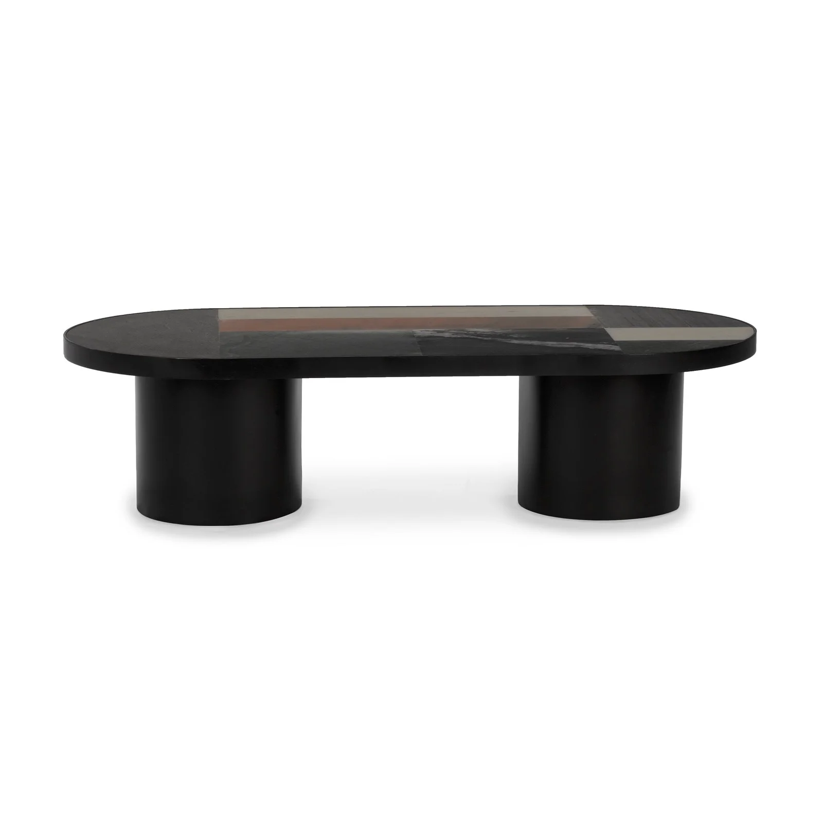 Union Home Binocular Marble Metal Coffee Table In Black LVR00655 - Image 2