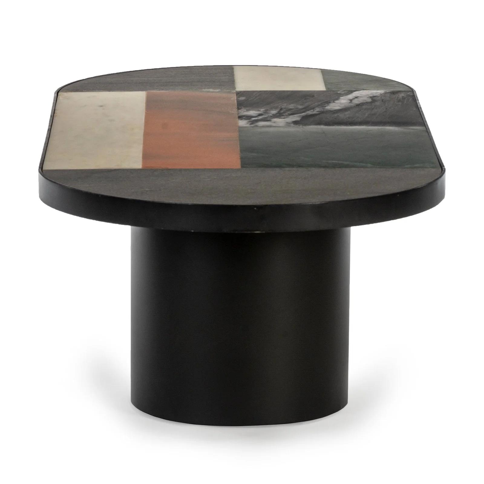 Union Home Binocular Marble Metal Coffee Table In Black LVR00655 - Image 3