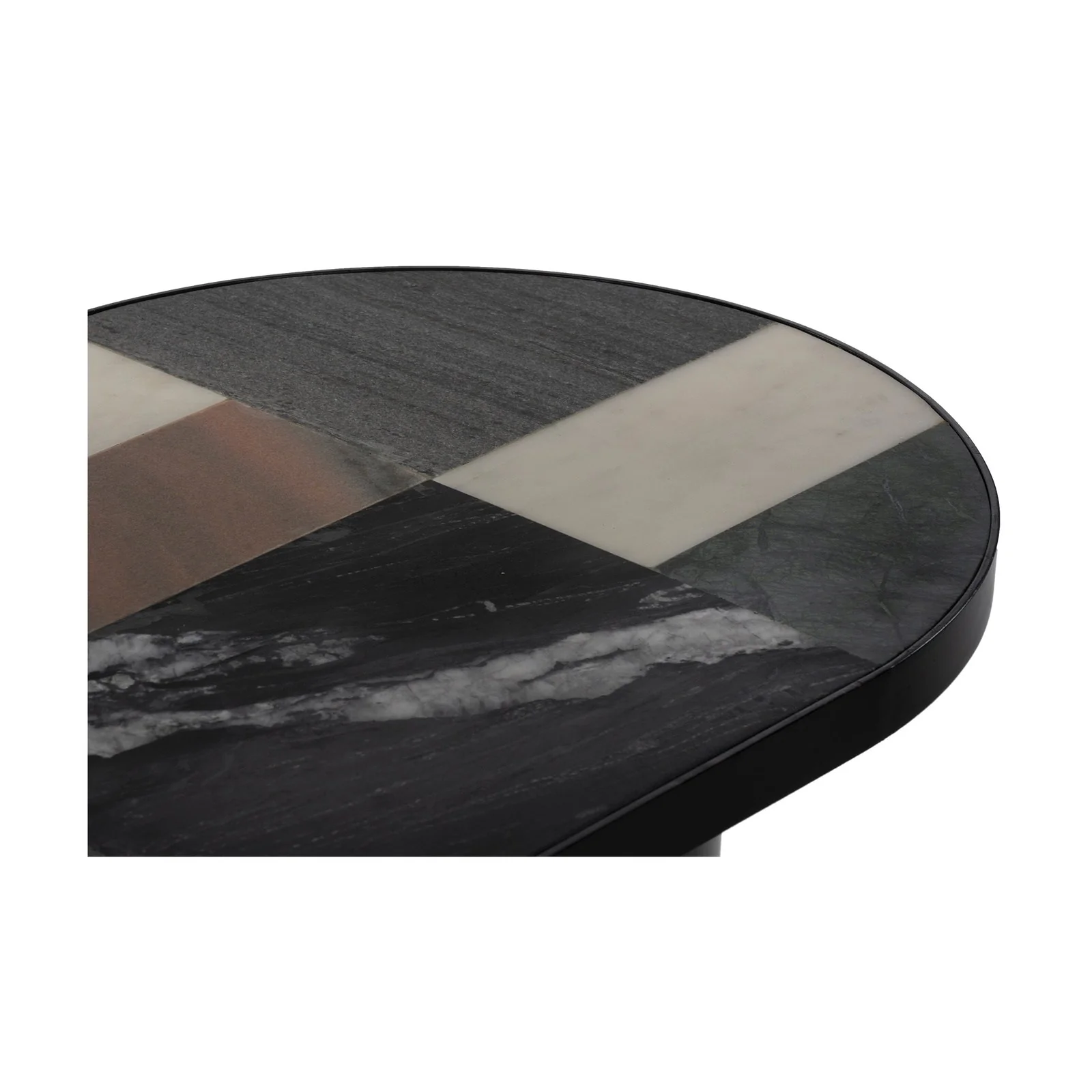 Union Home Binocular Marble Metal Coffee Table In Black LVR00655 - Image 5