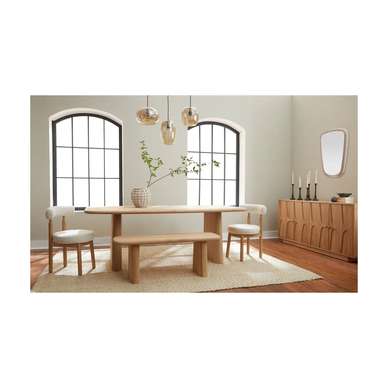 Union Home Laurel Dining Bench - Natural DIN00164 - Image 8