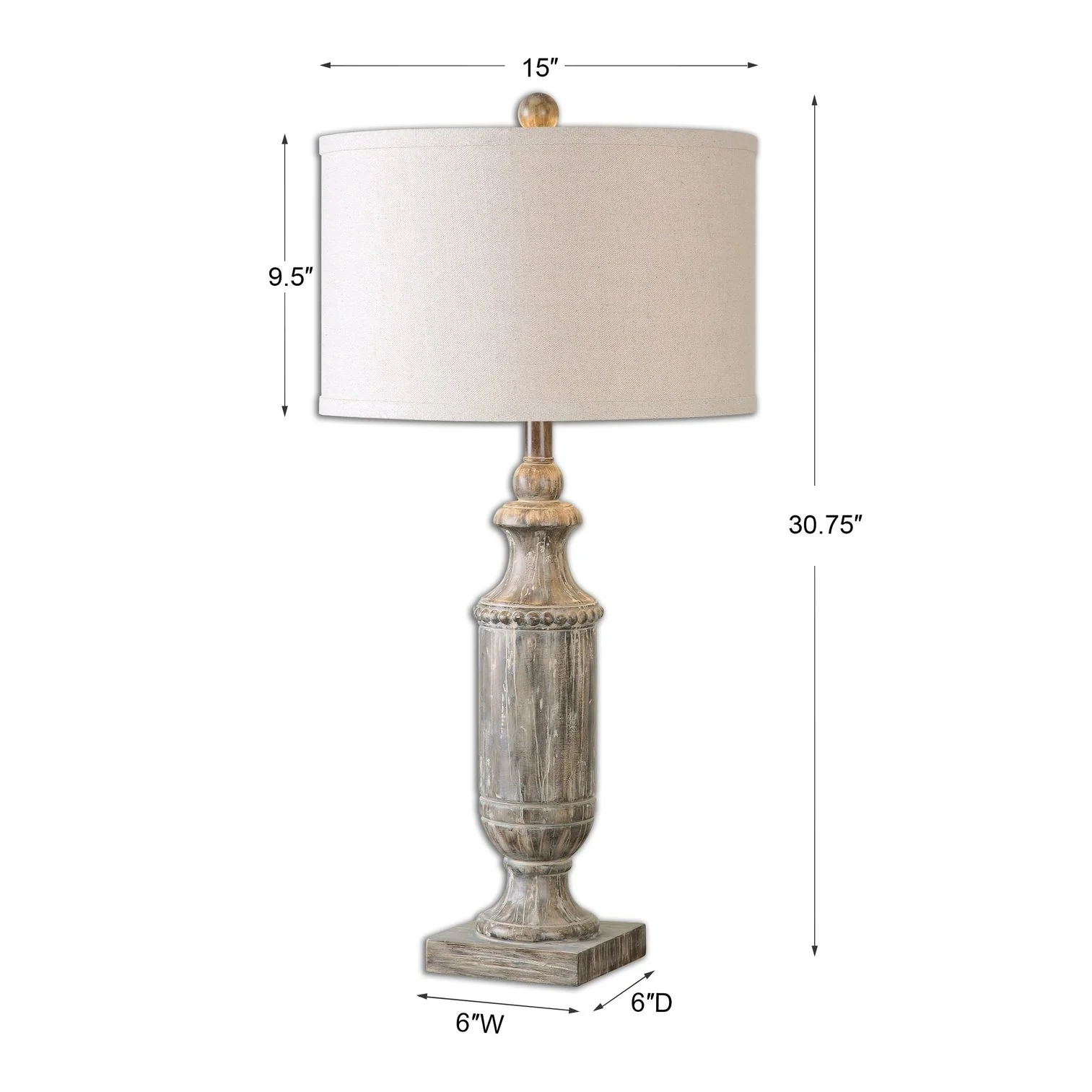 Uttermost Agliano Aged Dark Pecan Lamp 26196-1 - Image 3