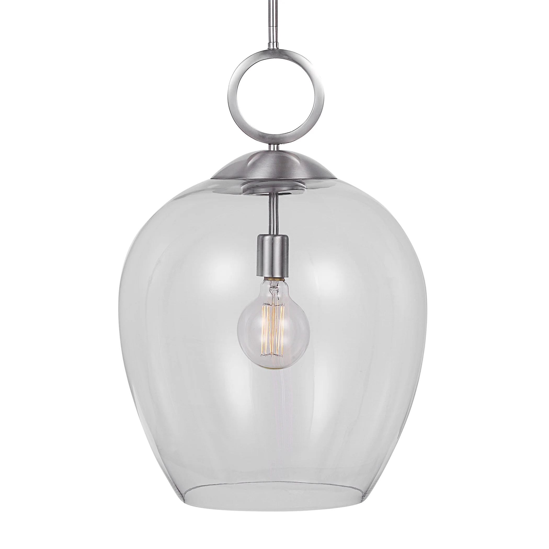 Uttermost Calix Nickel 1 Light Glass Pendant 22169 - Image 4