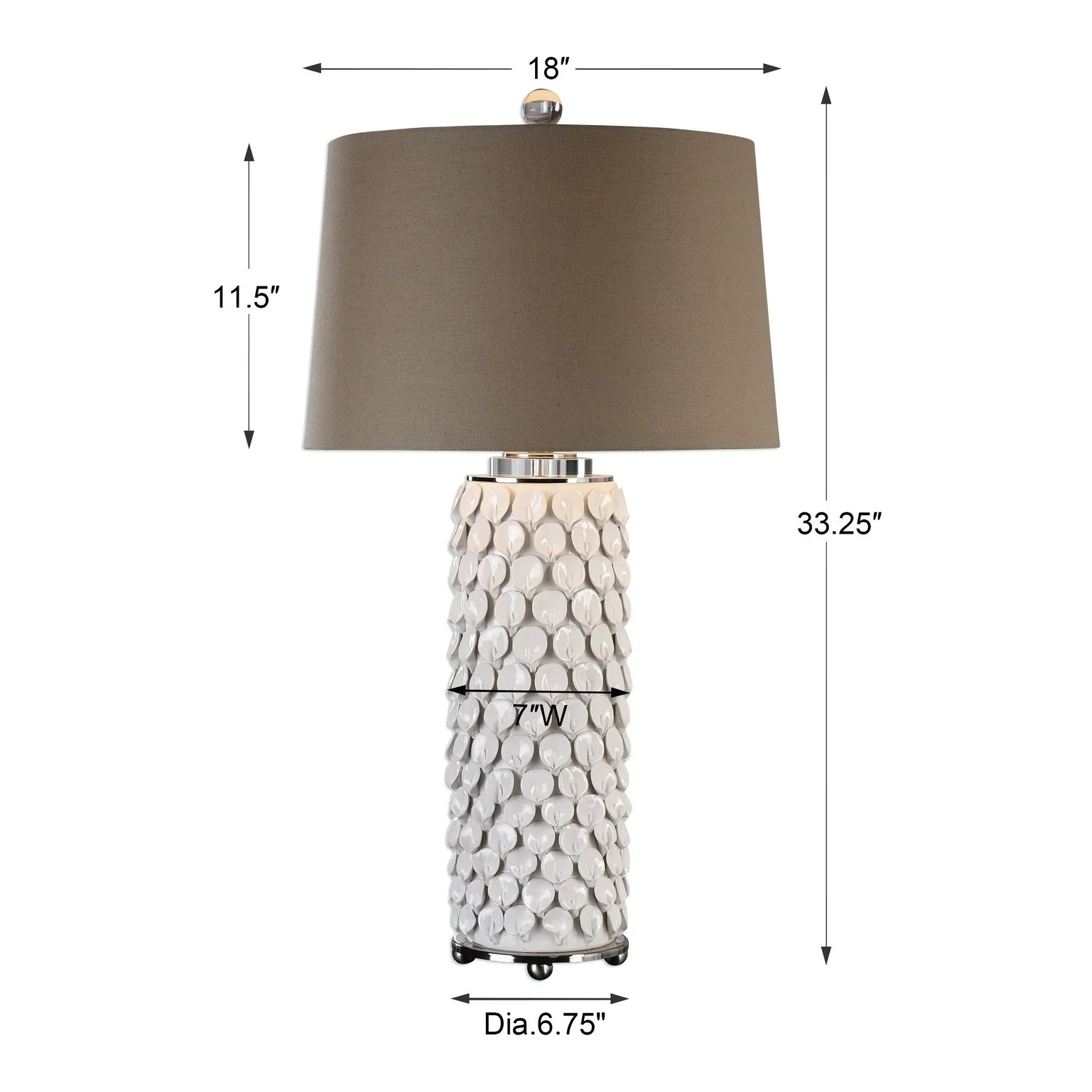 Uttermost Calla Lillies Gloss White Lamp 27270 - Image 3