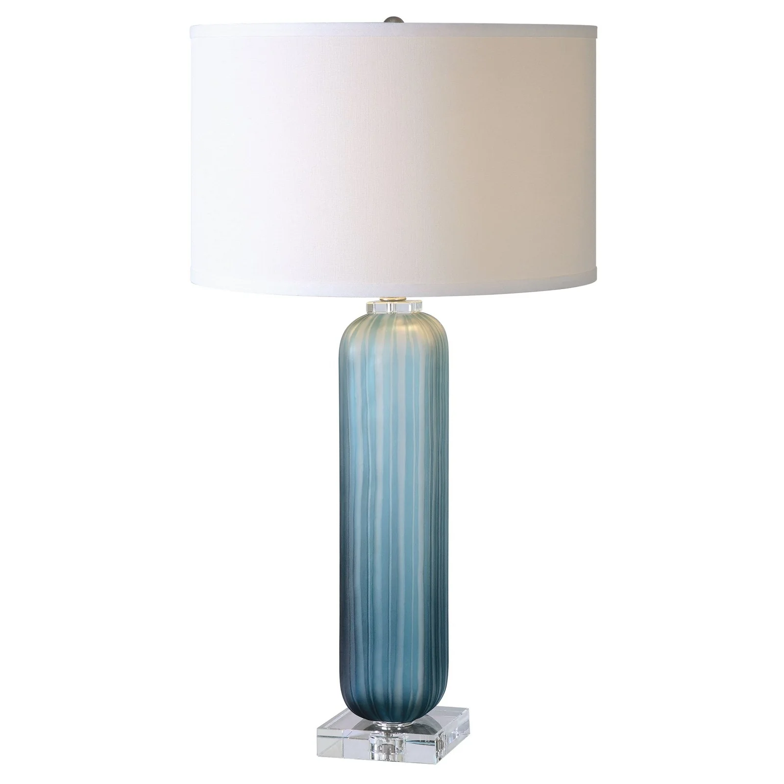 Uttermost Caudina Frosted Blue Glass Lamp 26193-1 - Image 2