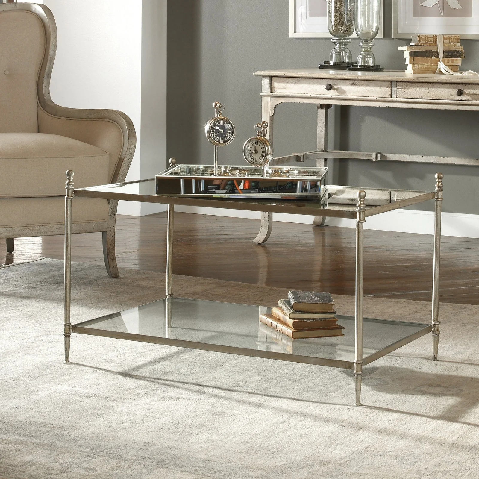 Uttermost Gannon Mirrored Glass Coffee Table 24281 - Image 2
