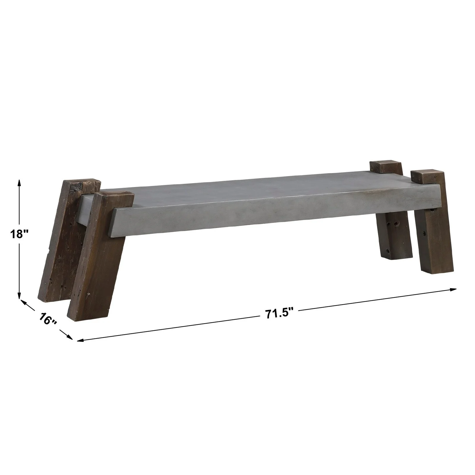 Uttermost Lavin Industrial Concrete Bench 24991 - Image 7