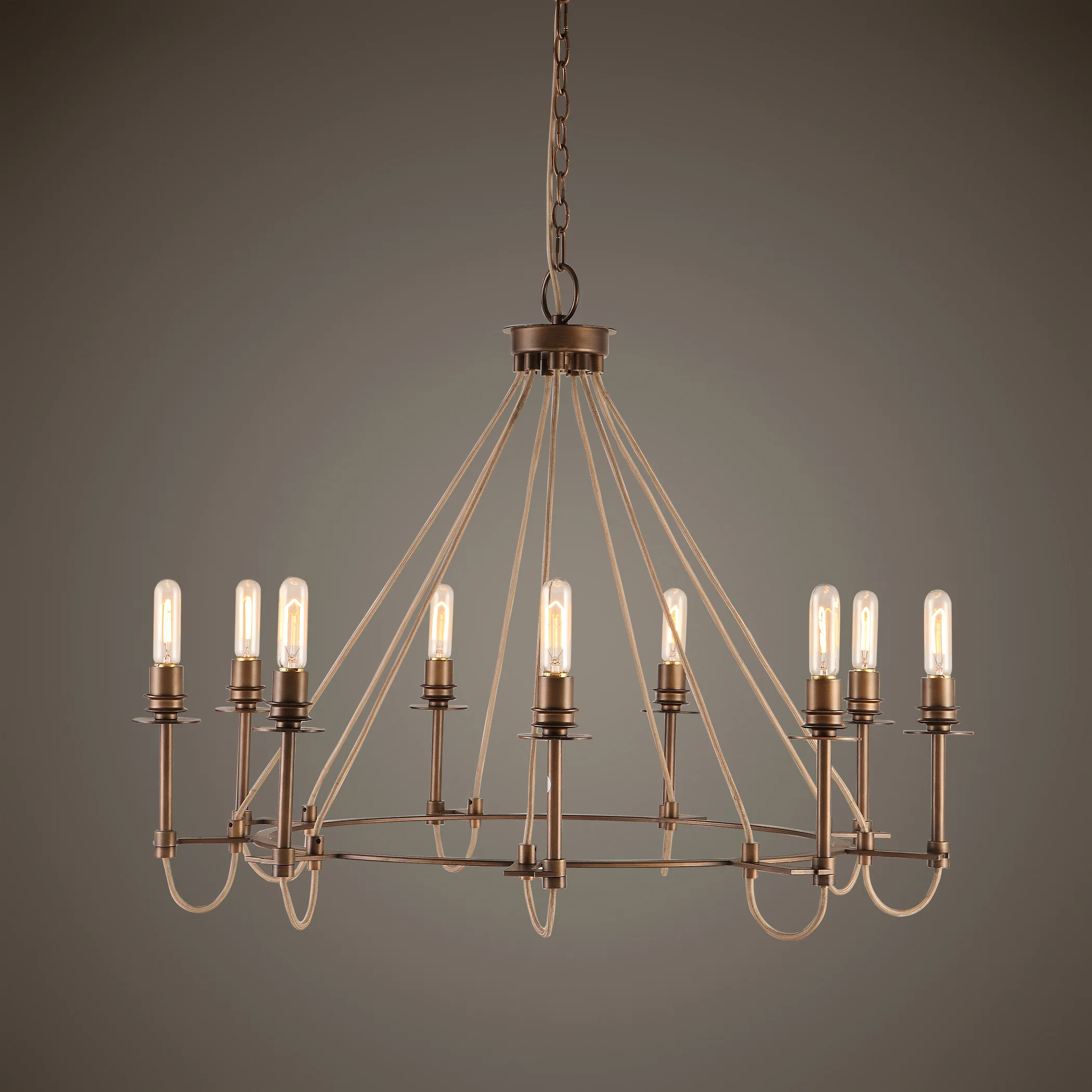 Uttermost Lyndhurst Industrial 9 Light Chandelier 21321