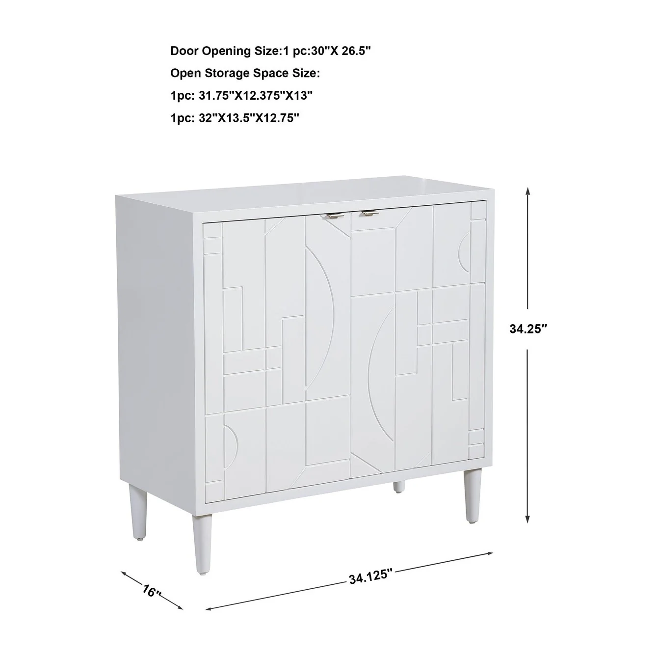 Uttermost Stockholm White 2 Door Cabinet 25105 - Image 9