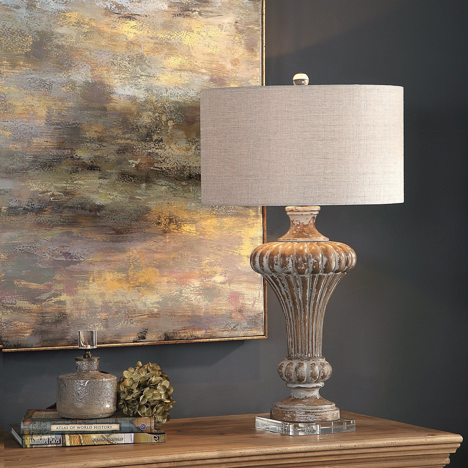 Uttermost Treneece Aged Pecan Lamp 27863