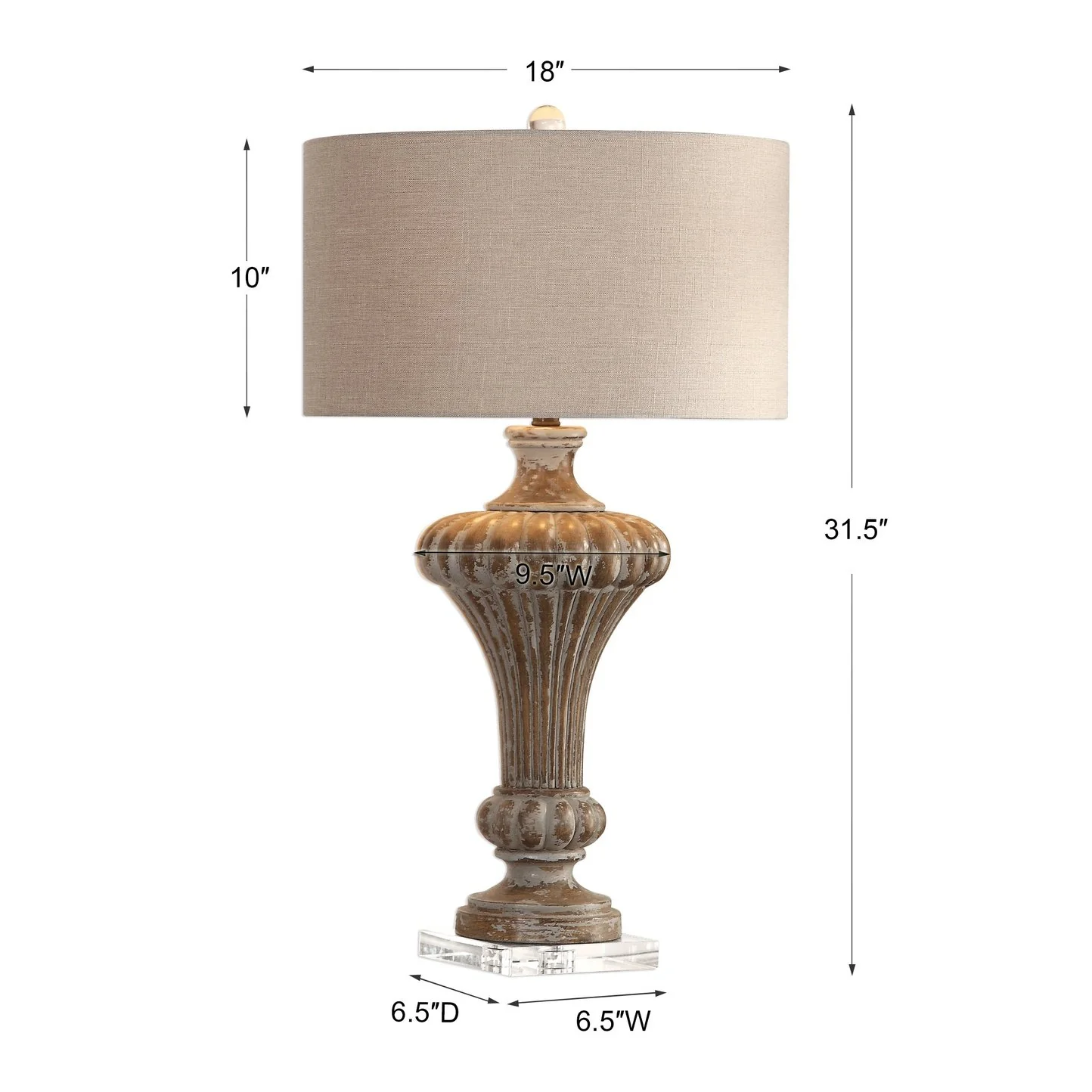Uttermost Treneece Aged Pecan Lamp 27863 - Image 6