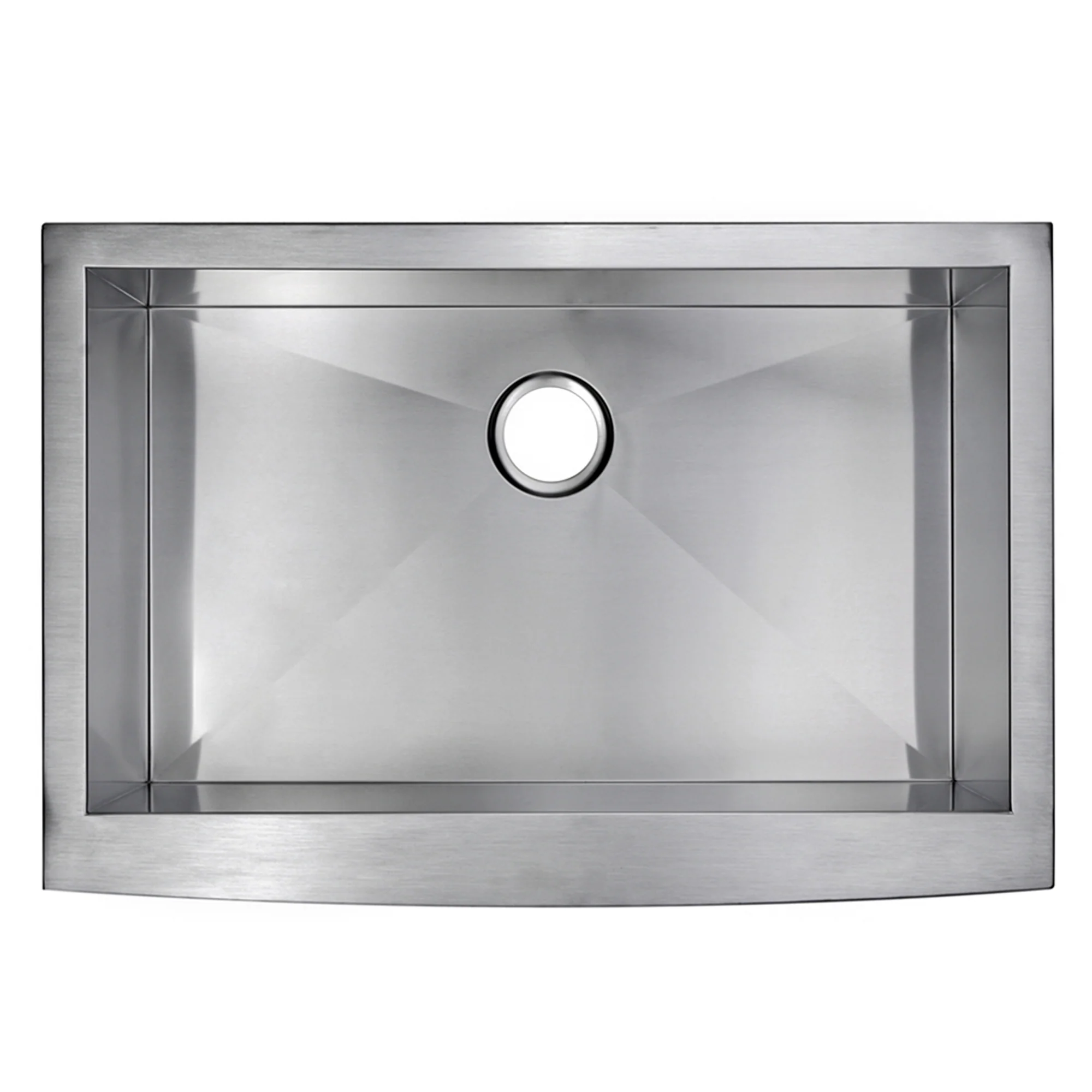Water Creation 33 x 22 Zero Radius Single Bowl Stainless Steel Hand Made Apron Front Kitchen Sink With Drain, Strainer, And Bottom Grid - Image 3