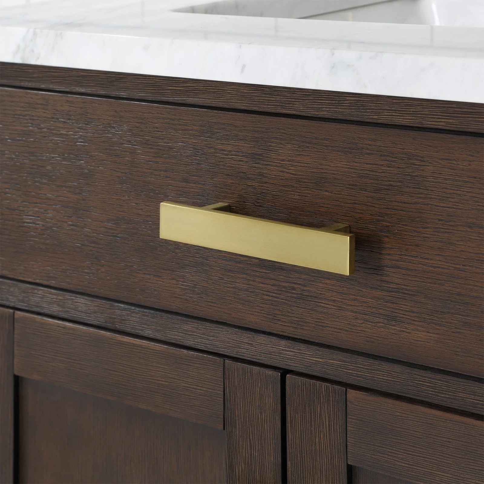Water Creation Chestnut 30" Single Sink Carrara White Marble Countertop Vanity In Brown Oak - Image 7