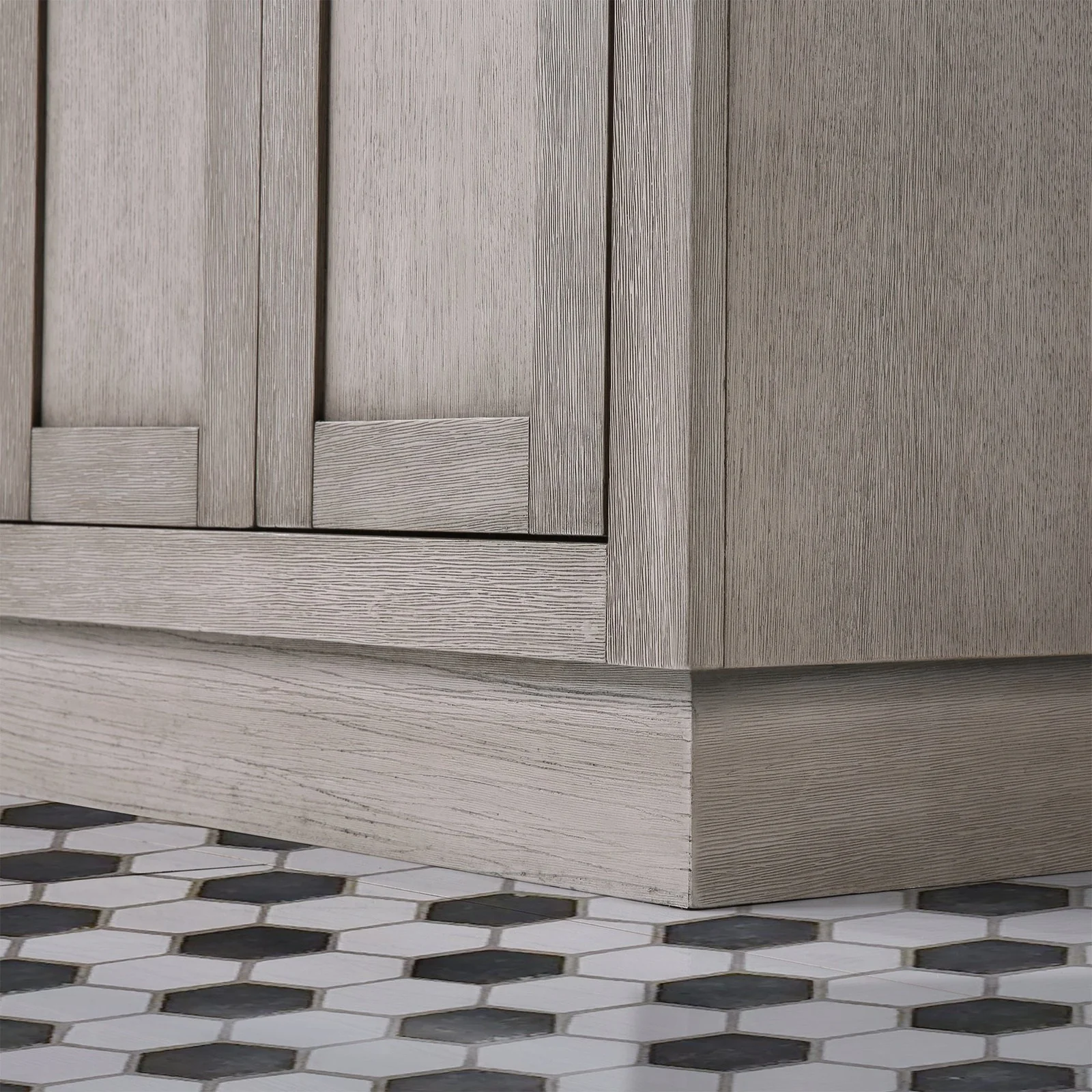 Water Creation Chestnut 60" Double Sink Carrara White Marble Countertop Vanity In Grey Oak - Image 8